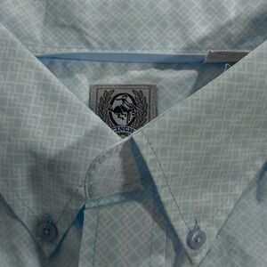 Cinch Western Shirt Men's XL Button-up Long Sleeve Diamond Pattern Cowboy Blue